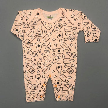Half Leg Romper - Milk Design Peach Colour